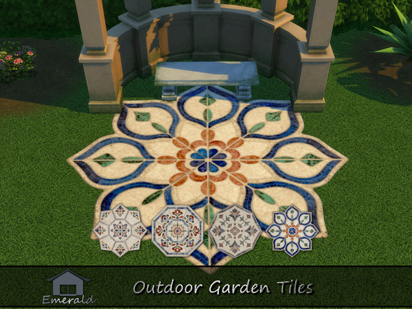 Sims 4 — Outdoor Garden Tiles 3 by Emerald — Garden Tiles offers warm earth tones, unique color variations ideal for
