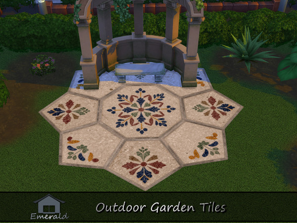 Sims 4 — Outdoor Garden Tiles 1 by Emerald — Garden Tiles offers warm earth tones, unique color variations ideal for