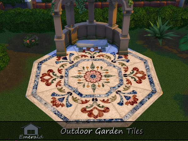 Sims 4 — Outdoor Garden Tiles 2 by Emerald — Garden Tiles offers warm earth tones, unique color variations ideal for