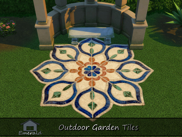 Sims 4 — Outdoor Garden Tiles 3 by Emerald — Garden Tiles offers warm earth tones, unique color variations ideal for