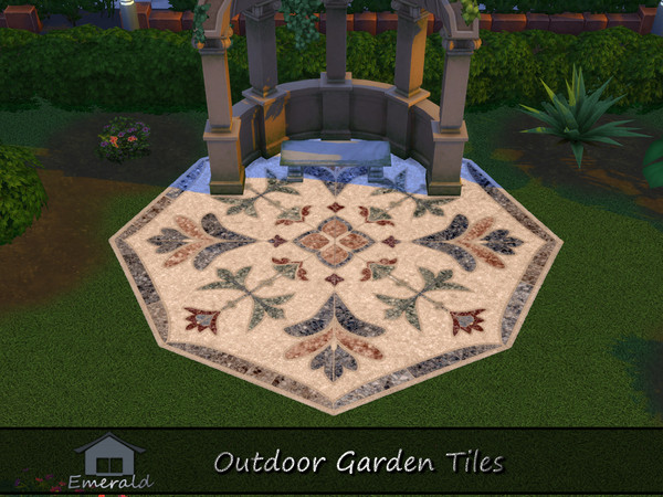 Sims 4 — Outdoor Garden Tiles 4 by Emerald — Garden Tiles offers warm earth tones, unique color variations ideal for