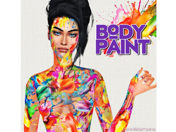 Sims 4 — Fully Body Paint by SmickleBerrySims — full body paint base game compatable for females 1 swatch rainbow 3