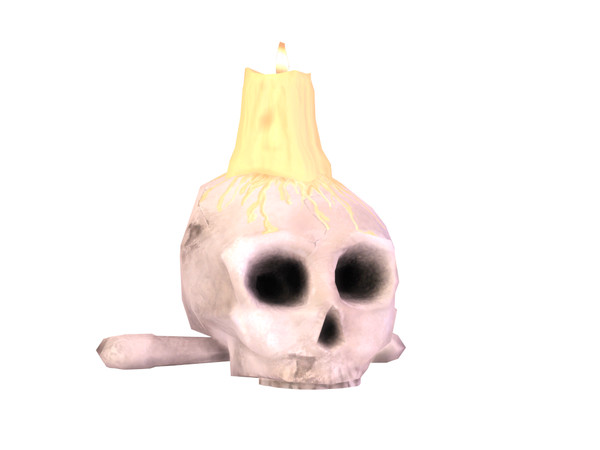 Sims 4 — Skull Candle Holder by sim_man123 — A melted candle perched upon the top of a mysterious skull. What's that