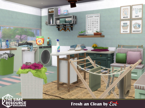 Sims 4 — Fresh and Clean by evi — A laundry room which has all the comforts to keep your washes fresh and clean. PS