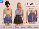 Sims 4 — POLKA AND DENIM SET - SKIRT by linavees — New Mesh