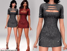 Sims 4 — Layla - Stardust short-sleeved mini dress by Layla — Female short-sleeved mini dress featuring edgy front cutout
