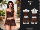 Sims 4 — SET-Espresso Kiss Outfit - Patreon by busra-tr — Note: This dress was previously shared with my Patreon