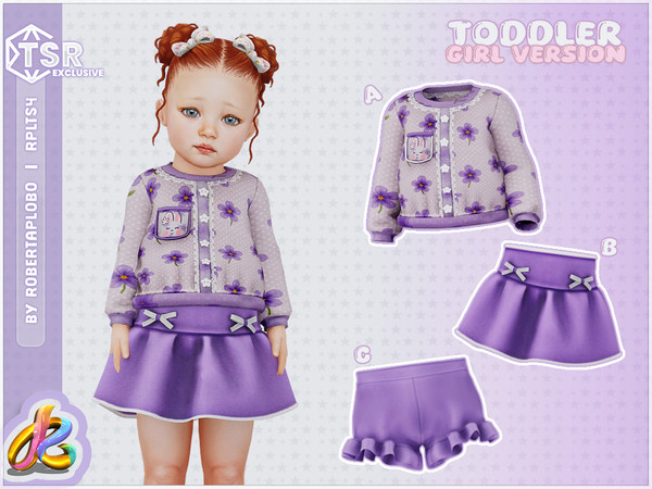 Sims 4 — Toddler Girl SET - Charming Bunny Springtime by RobertaPLobo — Girl Set - Charming Bunny Springtime_349