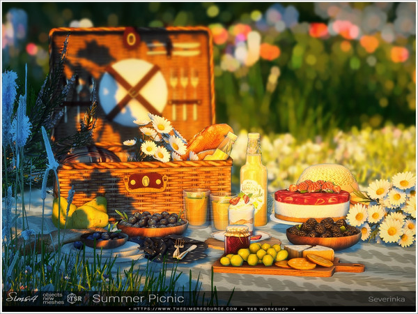 Sims 4 — Summer Picnic by Severinka_ — A set of items for decorating a picnic location.