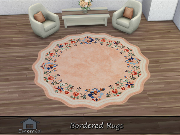 Sims 4 — Bordered rug1 by Emerald — Versatile style rug works well in traditional,modern spaces.