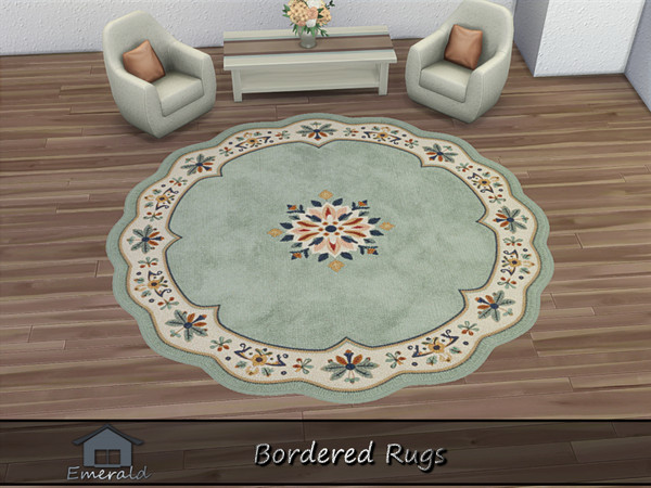 Sims 4 — Bordered rug4 by Emerald — Versatile style rug works well in traditional,modern spaces.