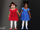 Sims 4 — Toddler - Dainty polka dot dress with flutter sleeves by Garfiel — A charming toddler dress featuring a softly