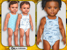 Sims 4 — Infants Nautical Blue Bodysuits by Pelineldis — Kids fashion clothing: five bodysuits for infant boys and girls