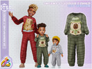 Sims 4 — Boys Set - Capybara Pajamas for Kids of All Ages by RobertaPLobo — Boys Set - Plaid Capybara Pajama Set