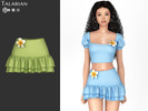 Sims 4 — Rosa Plumeria Ruffle Mini Skirt by talarian — Mini skirt with fitted upper section, layered ruffle hem, and