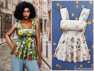 Sims 4 — Floral babydoll top by MysteriousOo — A charming babydoll top featuring wide shoulder straps, a structured