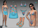 Sims 4 — ADV-Mabra FOUR s4tyaDressBikiniShoesSet by MABRA2 — a set including dress bikini and sandals for teens and young