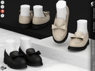 Sims 4 — Shoes KP1N- Child by KaTPurpura — Leather moccasin-style shoes with a small platform
