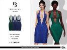 Sims 3 — V Front Cross Over Detail Midi Dress by Bill_Sims — This dress features a deep plunge V-front neckline with a