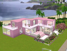 Sims 3 — Modern Pink Furnished House by SimplySims3builds — ** No CC ** 30 x 30 Lot - Original location: Main map - 477