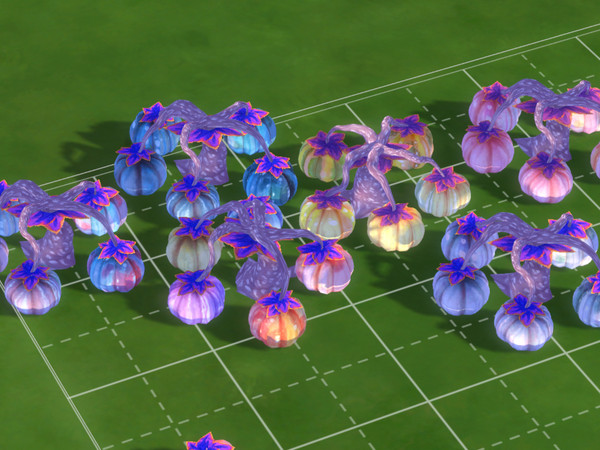 Sims 4 — Damson Squash Lined by EdnaScissorhands — The Damson Squash is a knotted, vine-like shrub producing purple