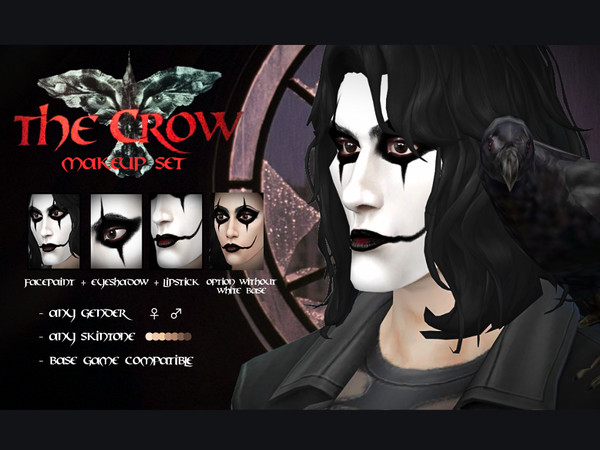 Sims 4 — [TH]Eyeshadow_The Crow by thaisherrera — I decided to make it a set with eyeshadow and lipstick separetely so