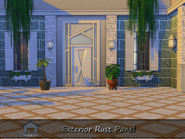 Sims 4 — Exterior Rust Panel 1 by Emerald — Exterior Rust Panel will bring understated luxury to modern outdoor spaces.