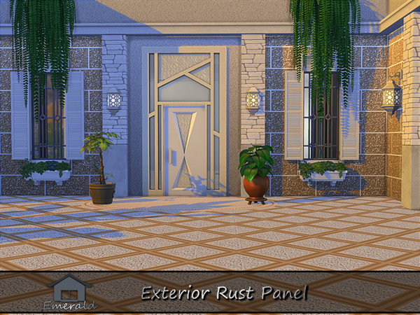 Sims 4 — Exterior Rust Panel 2 by Emerald — Exterior Rust Panel will bring understated luxury to modern outdoor spaces.