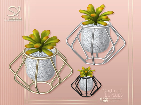 Sims 4 — Garden Of Lovelies Geometric Metal Planter - Suculenta by SIMcredible! — We got inspired by the beauty of the