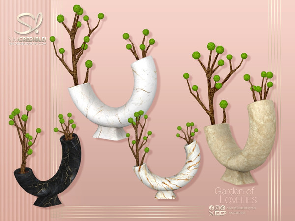 Sims 4 — Garden Of Lovelies Curved Vase Balloon Plant by SIMcredible! — We got inspired by the beauty of the nature once