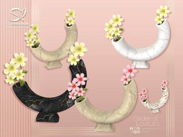 Sims 4 — Garden Of Lovelies Curved Vase Flowers by SIMcredible! — We got inspired by the beauty of the nature once again