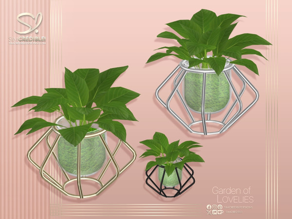 Sims 4 — Garden Of Lovelies Geometric Metal Planter - Plant by SIMcredible! — We got inspired by the beauty of the nature