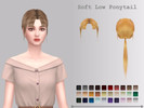 Sims 4 — Soft Low Ponytail by Yinyn — - 30 swatches