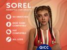 Sims 4 — Sorel Hair v1 by qicc — Long braided pigtails with styled edges and beads. - Maxis Match