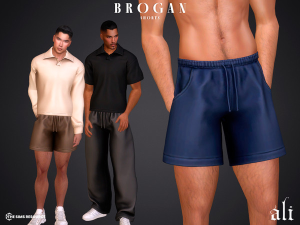 Sims 4 — BROGAN shorts by ali1 — 2x Polo Top, Pants and Shorts