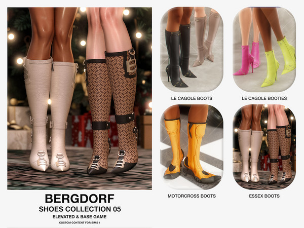 Sims 4 — Bergdorf - Essex Boots by VentaStudio — 50 Swatches