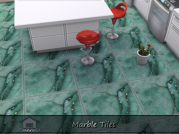 Sims 4 — Marble Tiles 4 by Emerald — Marble tiles are a chaotic and captivating pattern that is crisscrossed by veins and
