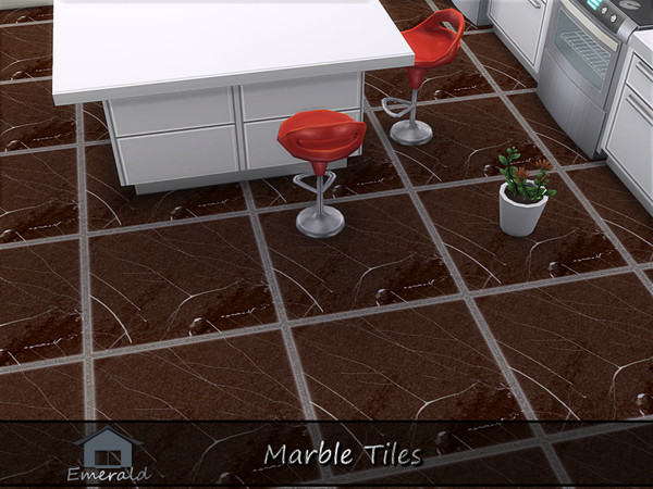 Sims 4 — Marble Tiles 5 by Emerald — Marble tiles are a chaotic and captivating pattern that is crisscrossed by veins and