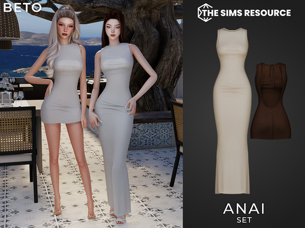 Sims 4 — By Beto - Anai (Dress) by Beto_ae0 — A minimalist, elegant and colorful summer outfit, enjoy it!
