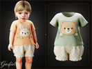 Sims 4 — Infant - Sweet floral shorts set with adorable woodland friends by Garfiel — A charming infant outfit featuring