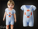 Sims 4 — Infant - Soft sailor romper with charming seaside applique details by Garfiel — A lovely infant romper in a