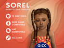Sims 4 — Sorel Hair v1 by qicc — Long braided pigtails with styled edges and beads. - Maxis Match
