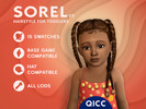 Sims 4 — Sorel Hair v2 by qicc — Long braided pigtails with styled edges and beads. - Maxis Match