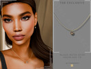 Sims 4 — Black Gold Moth Star Necklace v2 by Glitterberryfly — A single layer gold necklace with black gold moth pendant