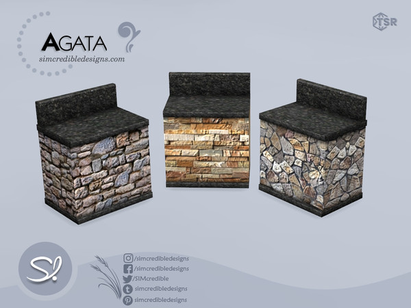 Sims 4 — Agata End table by SIMcredible! — by SIMcredibledesigns.com available at TheSimsResource 5 colors variations