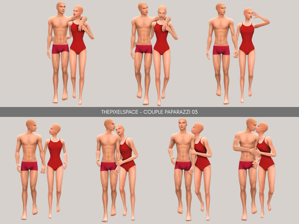 Sims 4 — Couple Paparazzi 3 - Pose Pack by ThePixelSpace — Terms of Use: Do not reupload. Do not claim as your own.