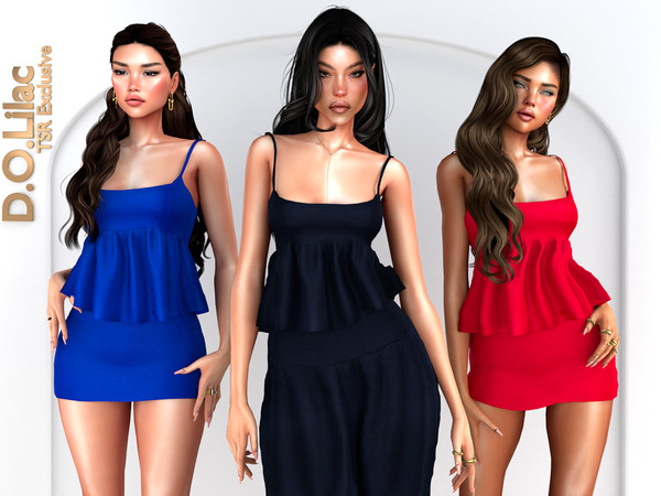 Sims 4 — Soft Allure Set -Top- by DOLilac — Includes: (Top + 2 Bottom)
