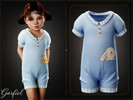 Sims 4 — Toddler - Cozy gingham-trim romper with playful pocket friend detail by Garfiel — A charming toddler romper