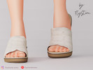 Sims 4 — Female Sandals With Decorated Texture by FlyStone — Female open-toe slide sandals featuring a wide textured