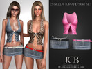 Sims 4 — ESTRELLA TOP AND MINI DENIM SKIRT SET by Joan_Campbell_Beauty_ — INCLUDES: